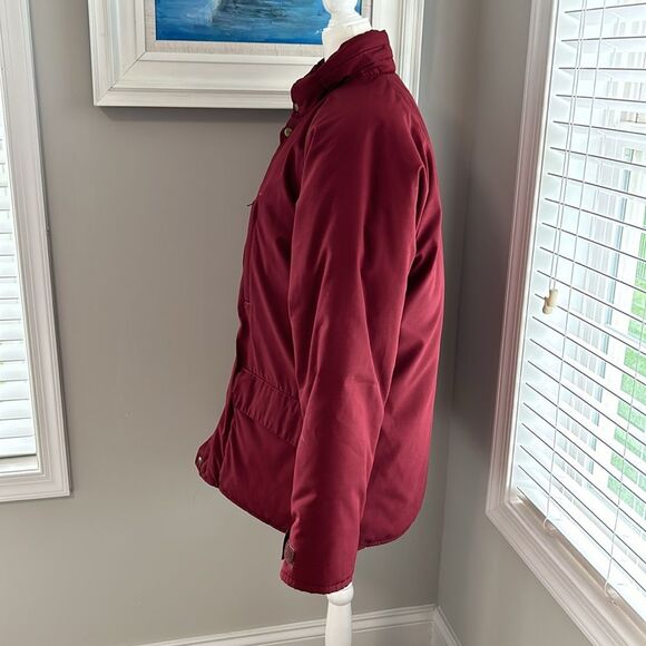 Vintage 80s LLbean Winter Insulated Burgundy Winter Snow Ski Jacket Coat L - Picture 4 of 15